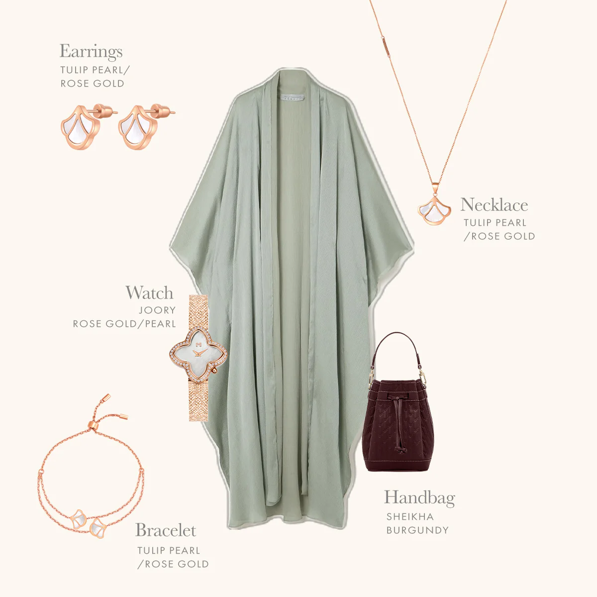 Sheikha Handbag / Burgundy - Image 8