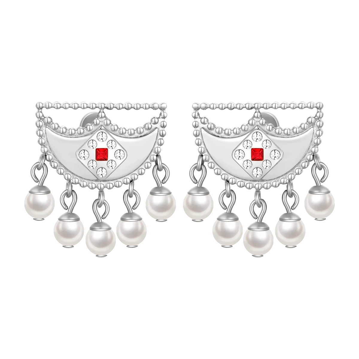 Shnaf / Earrings Pearl Silver - Image 2