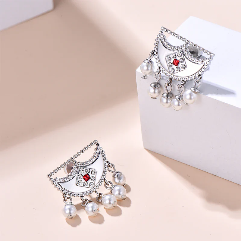 Shnaf / Earrings Pearl Silver - Image 4