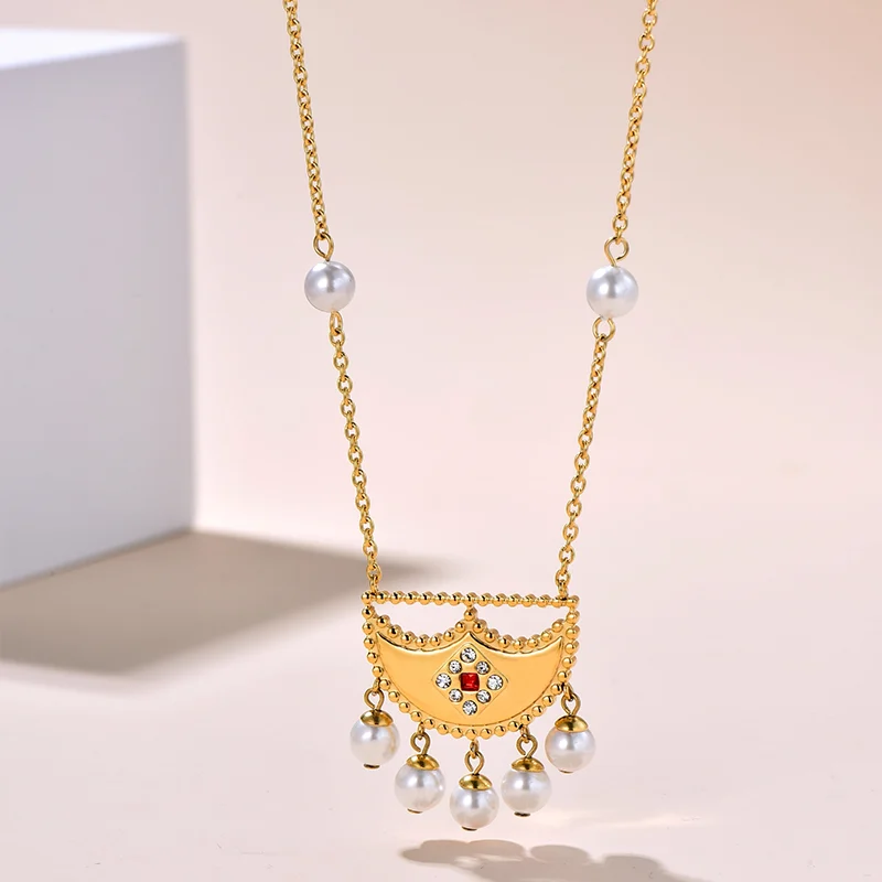 Shnaf / Necklace Pearl Gold - Image 4
