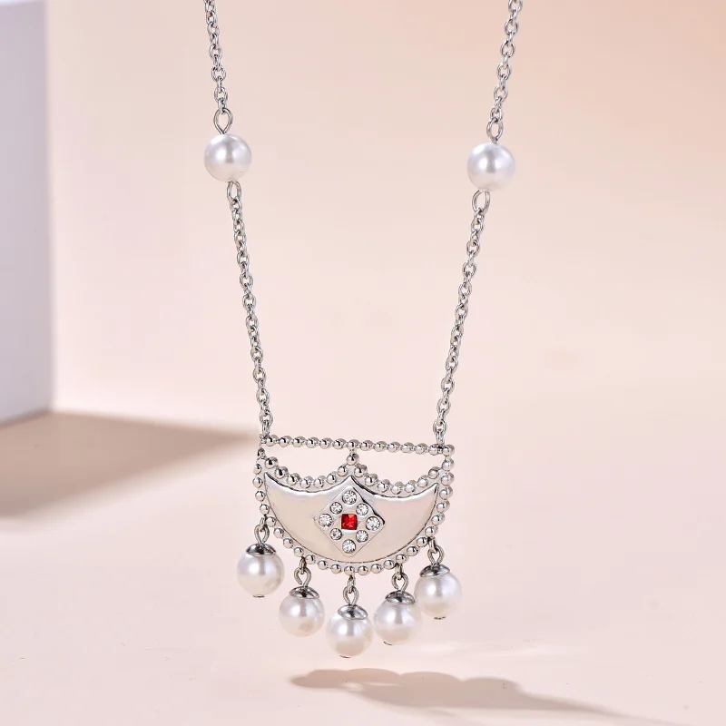 Shnaf / Necklace Pearl Silver - Image 4