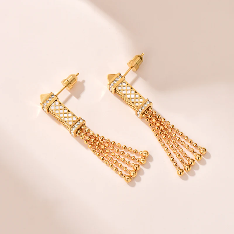 Tassel / Earrings Pearl Gold - Image 3