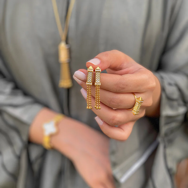 Tassel / Earrings Pearl Gold - Image 4