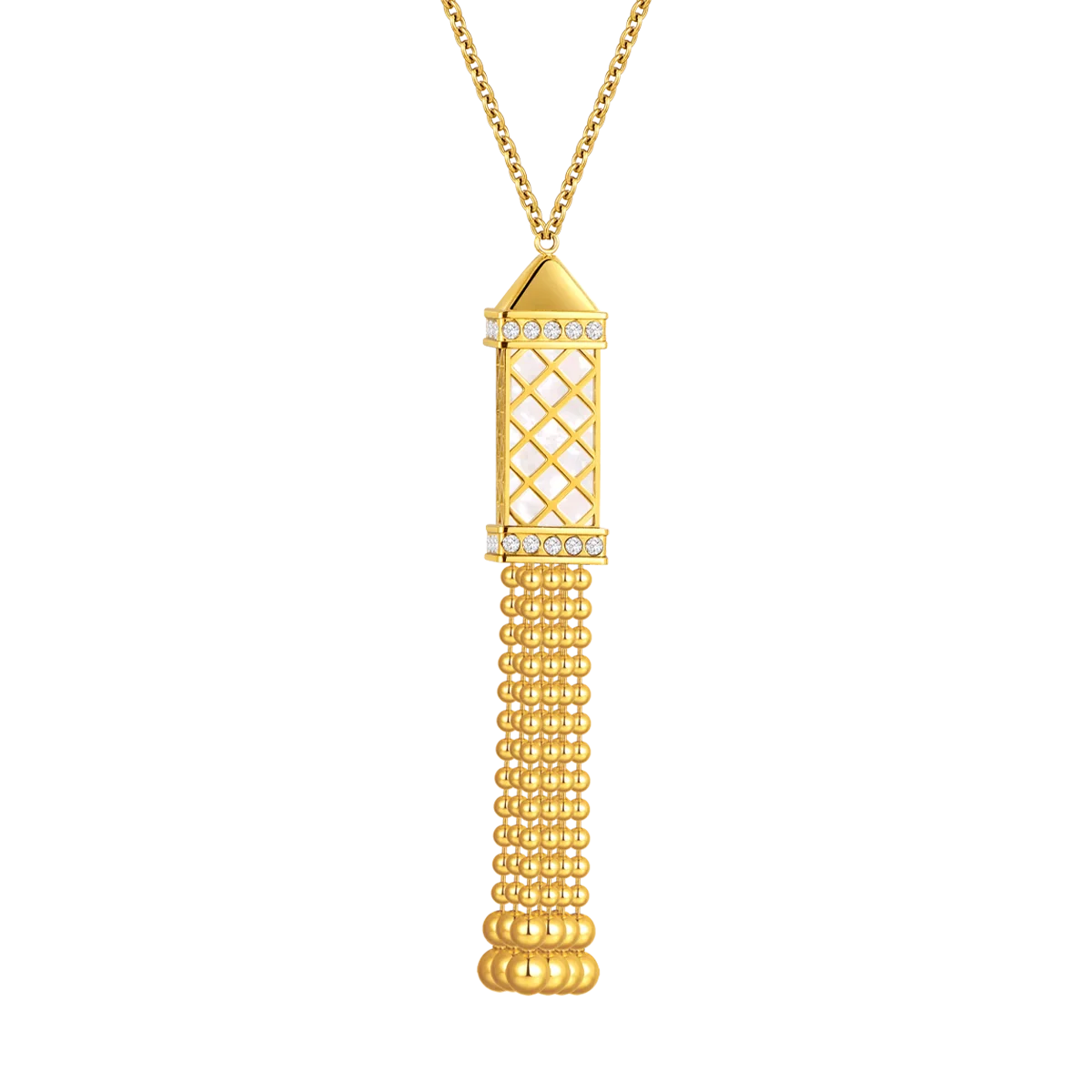 Tassel / Necklace Pearl Gold - Image 2