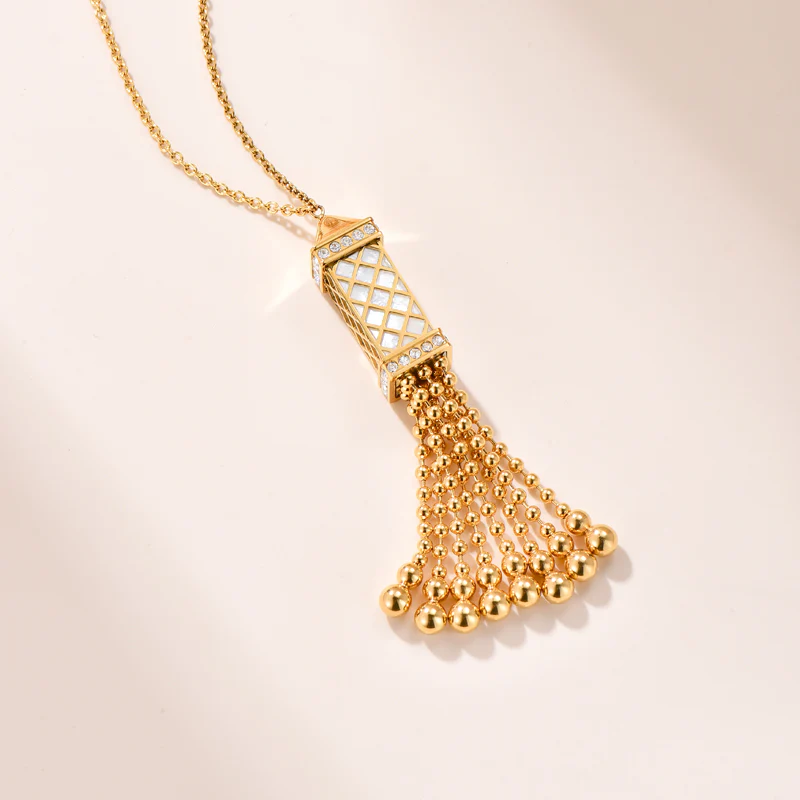 Tassel / Necklace Pearl Gold - Image 4
