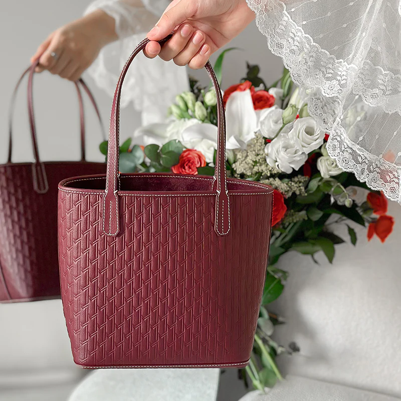 Mini Tote Bag / Burgundy - Image 7