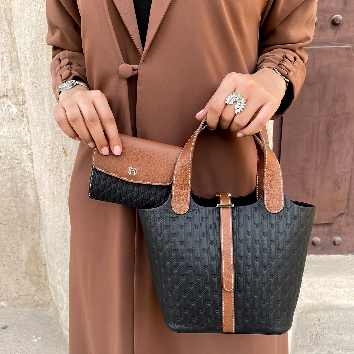 Camel Leather Black & Tan / Silver - Image 6