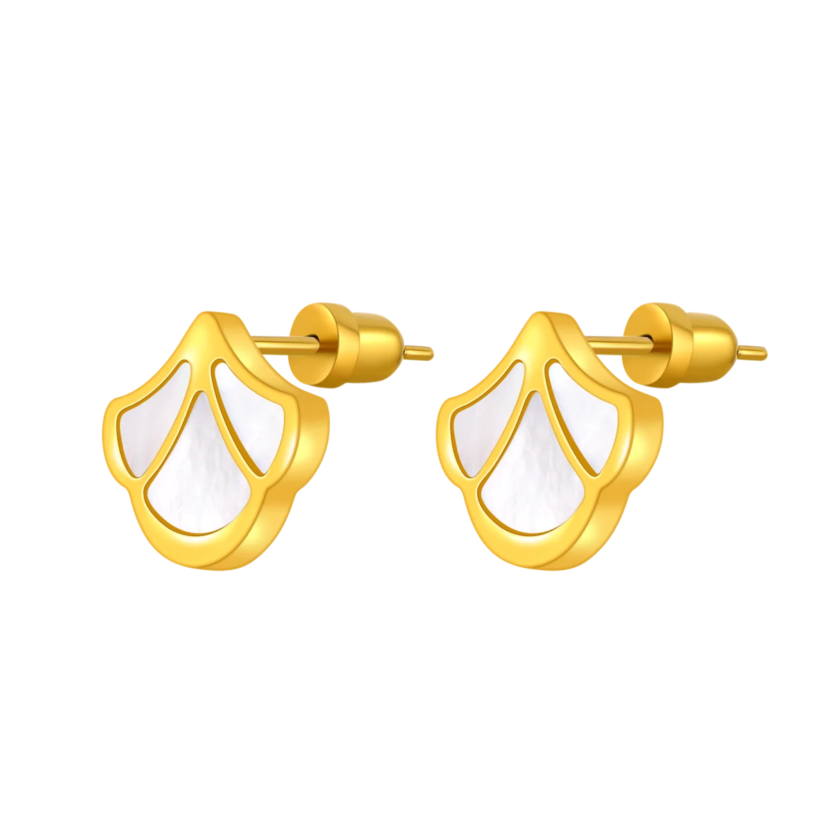 Tulip / Earrings Pearl Gold