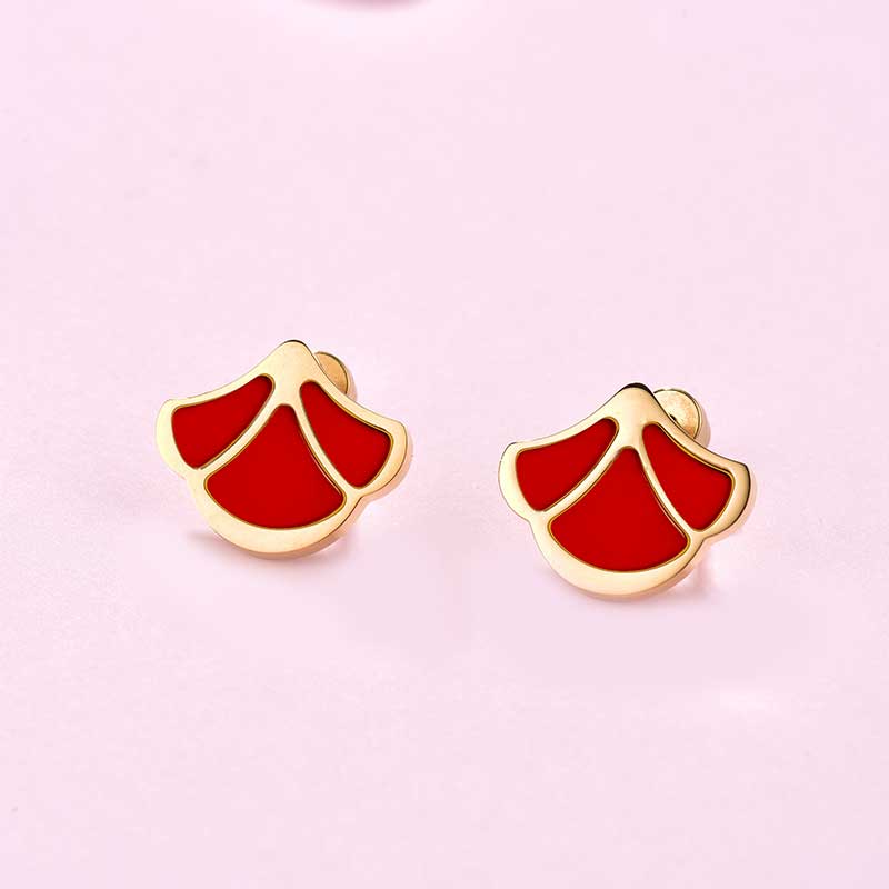 Tulip / Earrings Red Gold - Image 3