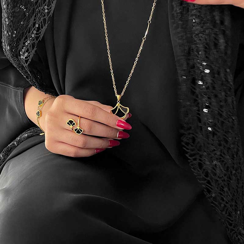 Tulip / Necklace Black Gold - Image 5